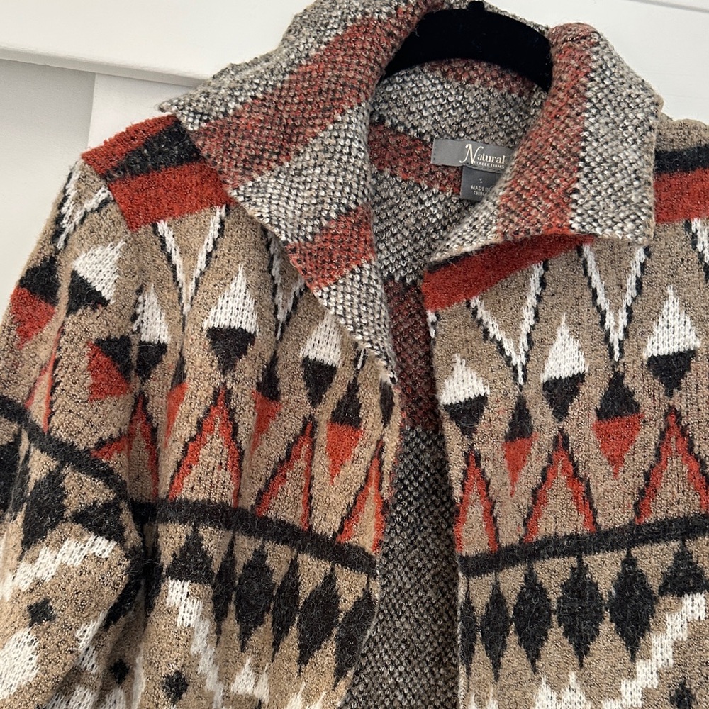 Geometric Patterned Knit Cardigan - Picture 3 of 7